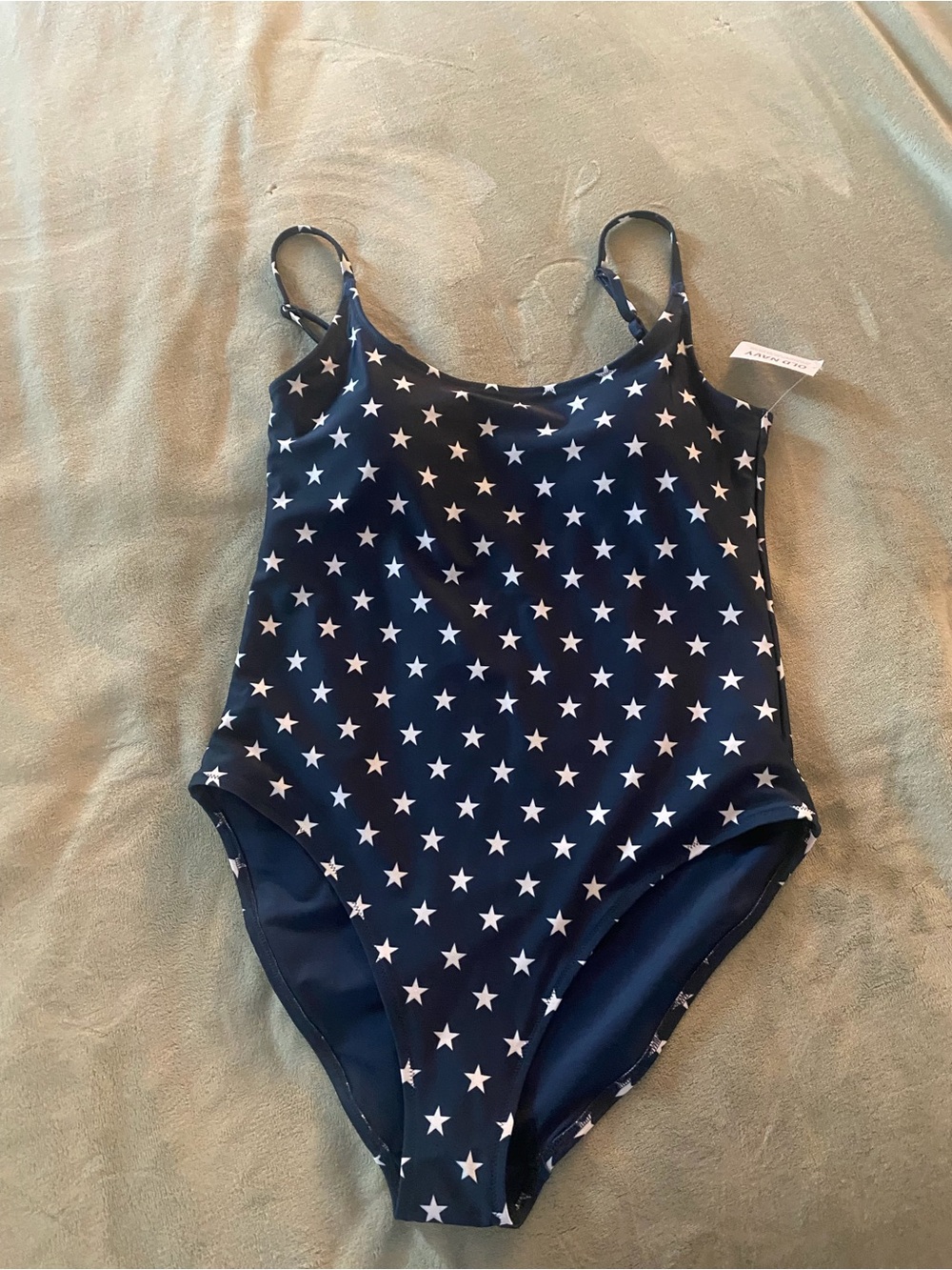Old Navy Navy & White Star Print One-Piece Swimsuit